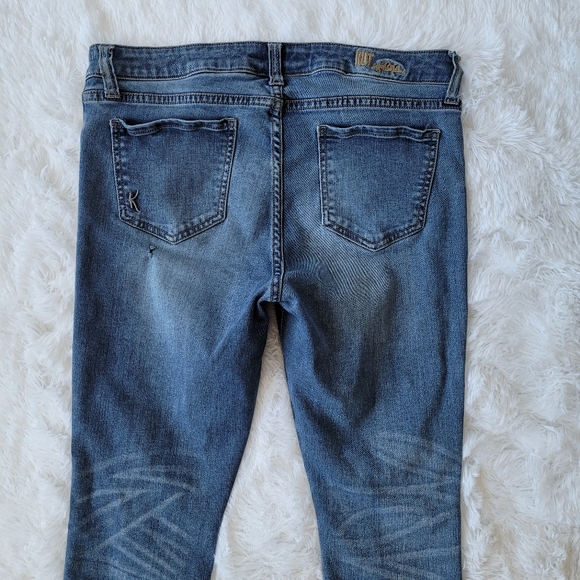 KUT From the Cloth Low Rise Distressed Raw Hem Skinny Jeans Size 12 - Picture 10 of 16